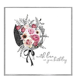 love on your birthday, bouquet, extra large card