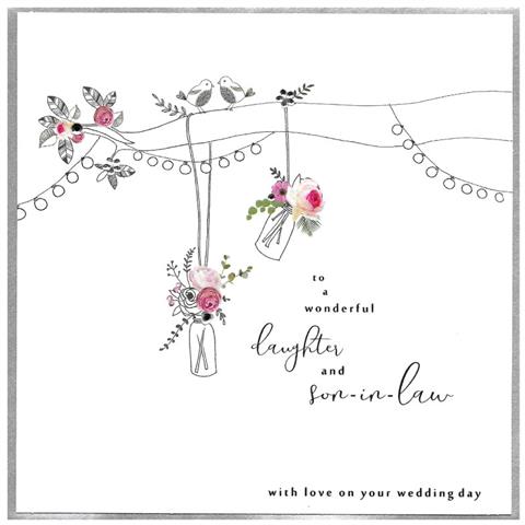 daughter & son-in-law wedding, extra large card