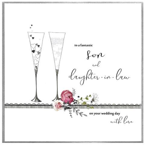son & daughter-in-law wedding, extra large card