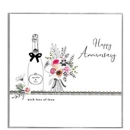 anniversary, sparkle & fizz, extra large card