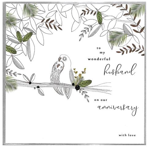 wonderful husband, anniversary, extra large card